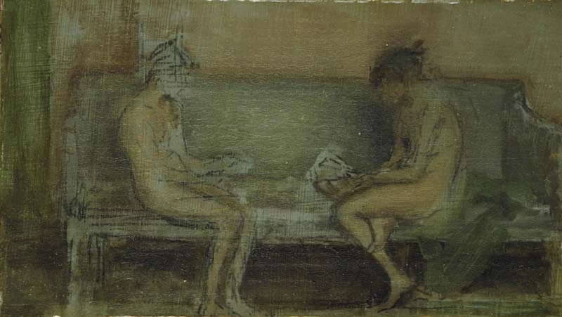 Ames McNeill Whistler - Colore della carne e argento, i giocatori di carte, The Hunterian, University of Glasgow